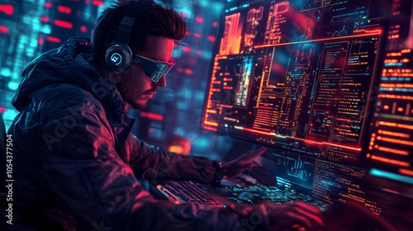 Fototapeta テクノロジーとハッカー