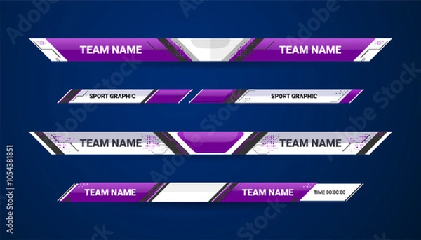 Fototapeta Scoreboard Broadcast Graphic and Lower Thirds Template for sport soccer and football, vector illustration