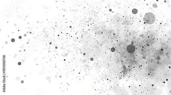 Fototapeta White background with tiny gray dots and grunge texture in clip art style. Dotted Pattern. Illustration
