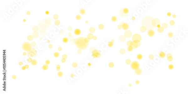 Obraz A soft, abstract background featuring glowing yellow bokeh lights on a transparendt backgroundd. Isolated, vector