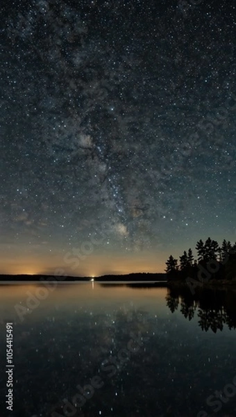 Obraz Starry night over calm waters