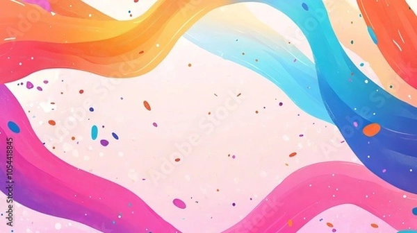 Fototapeta Decorate your text with this confetti banner. It has colorful ribbons and a space for your text in the middle. Celebrate any occasion with this fun and simple cartoon style illustration.
