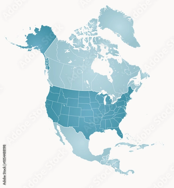 Obraz Outline map of North America