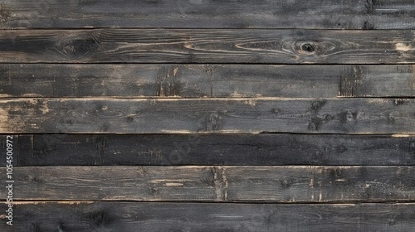 Fototapeta Black grey wooden plank wall texture background, old natural pattern of dark wood grained