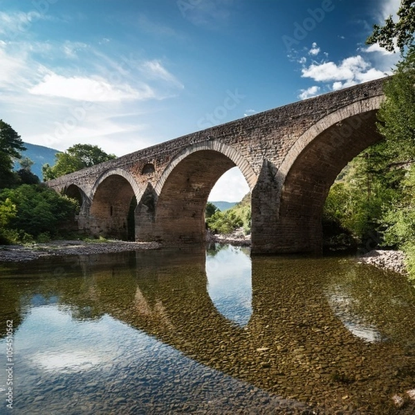 Fototapeta bridge seen from below, AI generated