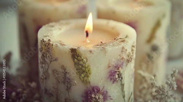 Obraz burning candle in a candleplate