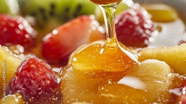 Obraz fruit salad and honey