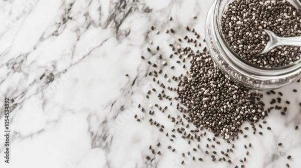 Obraz chia seeds in a glass jar