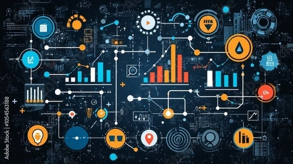 Fototapeta Flat Design for Successful Onboarding Visualization