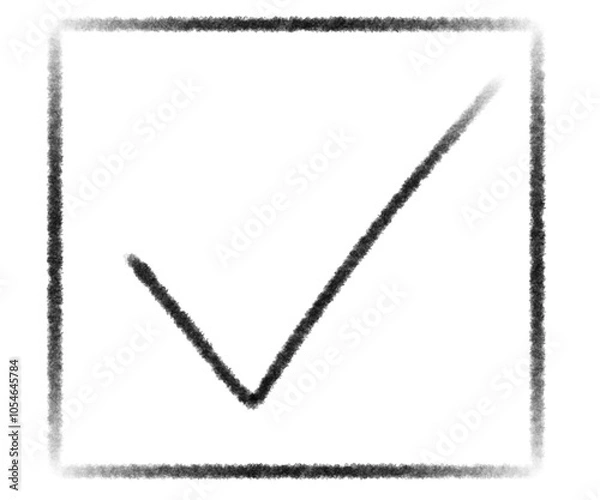 Fototapeta 黒色で水彩風のチェックマーク