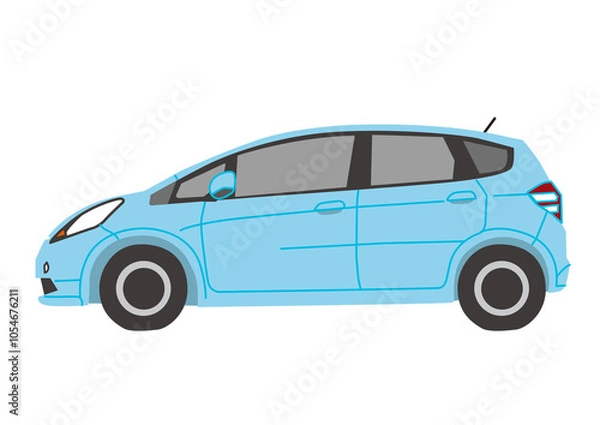 Fototapeta 乗用車　青　セダン