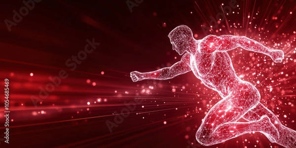 Obraz Visual Representation of L-Arginine Supplement for Nitric Oxide Production, Enhancing Blood Flow and Supporting Athletic Performance
