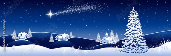 Fototapeta Blue winter landscape