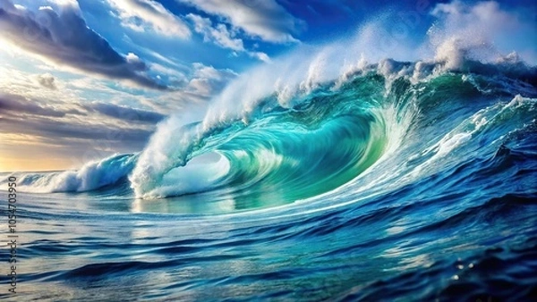 Fototapeta Seamless ocean wave pattern