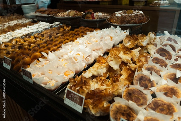 Obraz Close up of bakery treats in Lisbon Portugal