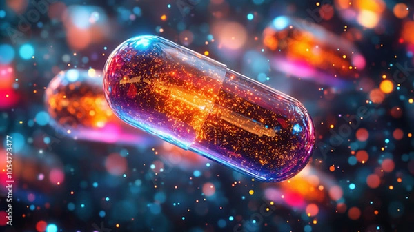 Fototapeta 5-HTP Boosts Serotonin Production, Enhances Mood and Mental Clarity, Icon of 5-HTP Supplement