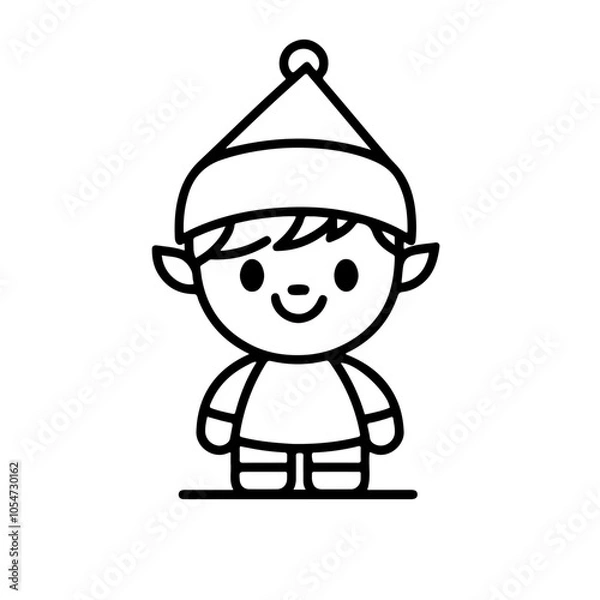Obraz little elf christmas vector white background