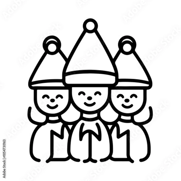 Obraz children and christmas vector white background