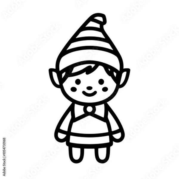 Obraz little elf christmas vector white background