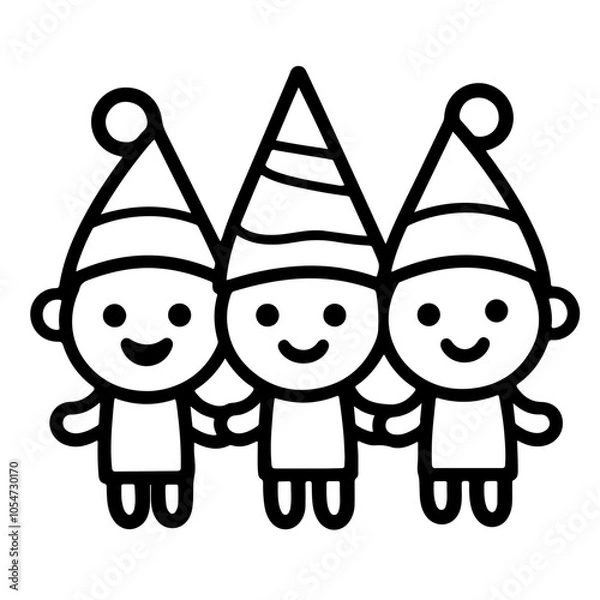 Obraz children and christmas vector white background