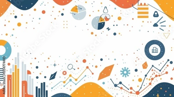 Obraz Modern Business Frame with Abstract Geometric Elements on White Background for Corporate and Marketing Use