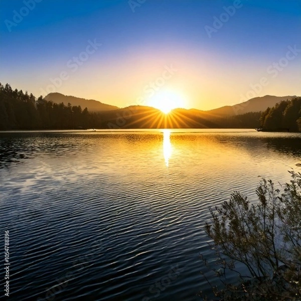 Obraz 静かな湖の風景