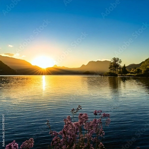 Obraz 静かな湖の風景