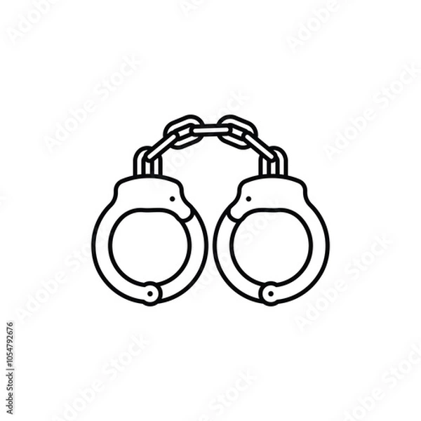 Obraz Handcuffs line icon. Law And Justice Symbol. Vector Illustration.