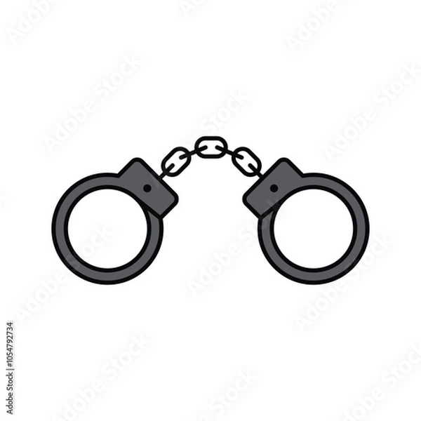 Obraz Handcuffs icon. Law And Justice Symbol. Vector Illustration.