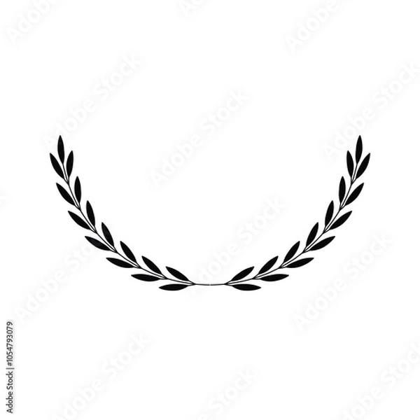 Obraz Laurel wreath icon. Assorted foliage and wheat wreath vector icon. Round leaf wreath design for trophy crest, award and achievement border. Vector illustration.