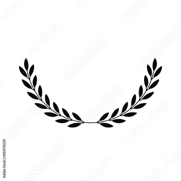 Obraz Laurel wreath icon. Assorted foliage and wheat wreath vector icon. Round leaf wreath design for trophy crest, award and achievement border. Vector illustration.