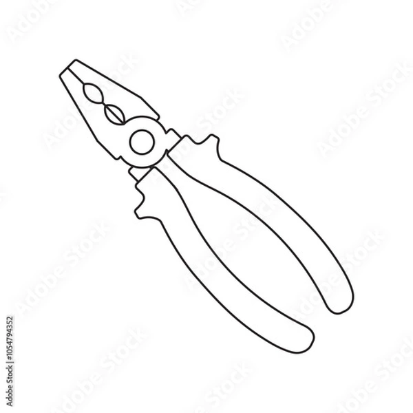 Obraz Pliers tool line icon. Vector Illustration.