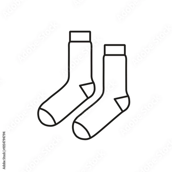 Obraz Socks line icon isolated on white background. Vector illustration.