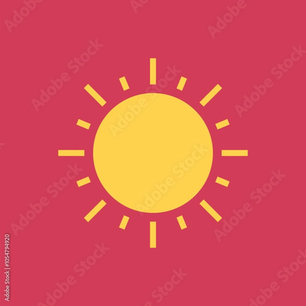Obraz Cute sun sign symbol icon. Vector illustration.