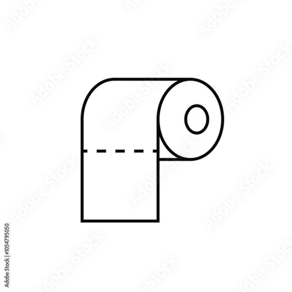 Obraz Toilet paper roll icon isolated on white background. Vector illustration.