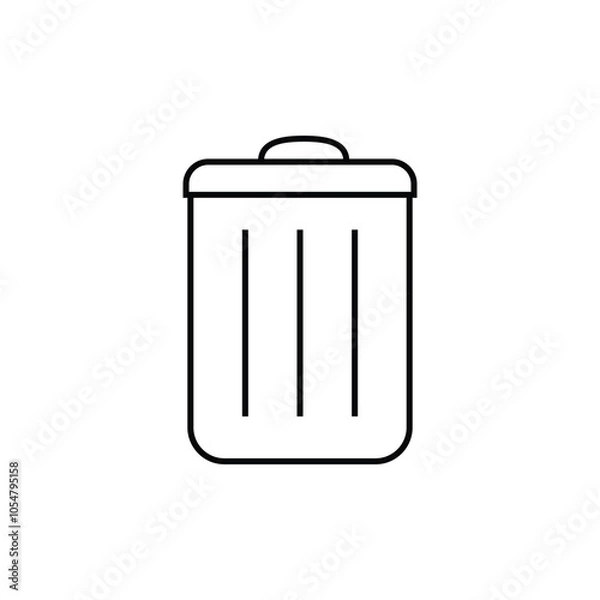 Obraz Trash can line icon. Delete sign and symbol. Vector illustration.