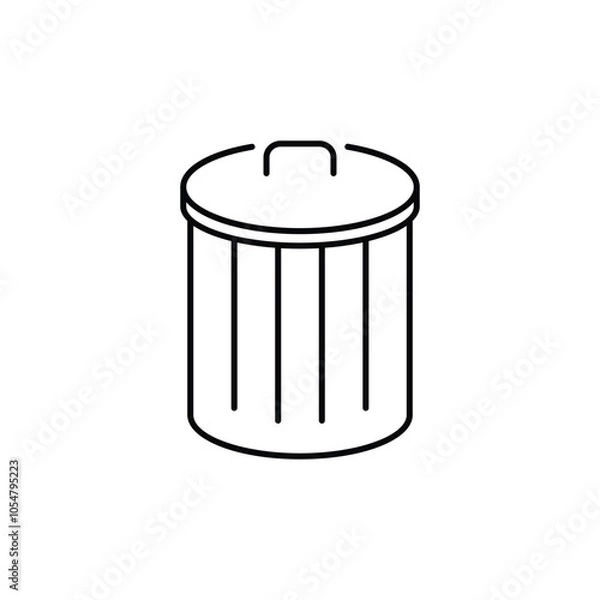 Obraz Trash can line icon. Delete sign and symbol. Vector illustration.