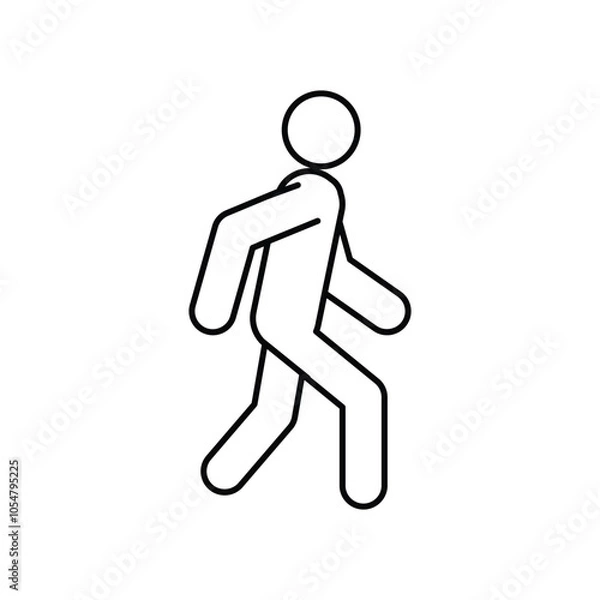 Obraz Walking stick figure line icon. Vector illustration.