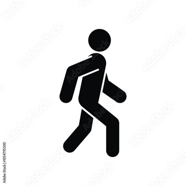 Obraz Walking stick figure icon. Vector illustration.
