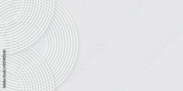 Obraz Abstract white background in white line circle. Abstract futuristic white background design. White vector. Illustration. Vector. White. Line. 