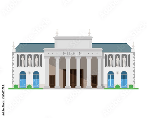 Obraz Śliczna kreskówka ilustracja muzeum
