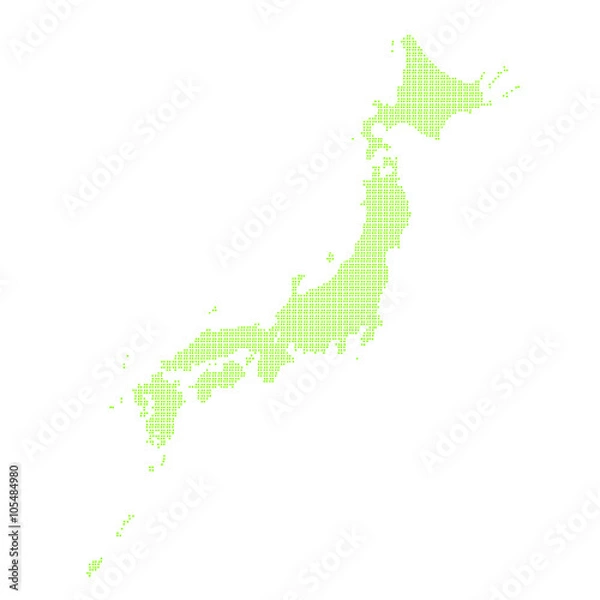 Fototapeta ドット日本地図
