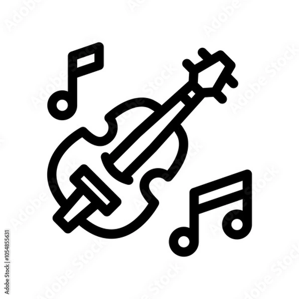 Fototapeta violin outline style