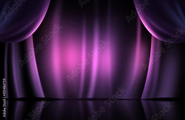 Obraz Magenta curtain on stage