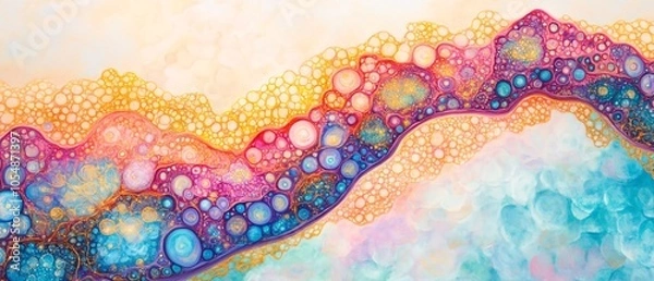 Fototapeta Abstract Representation of Biological Pathways in Color