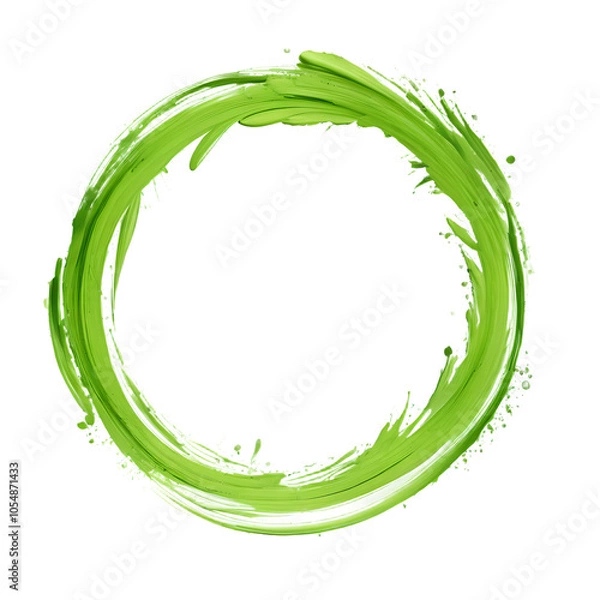 Fototapeta Circle color brush stroke on transparent background