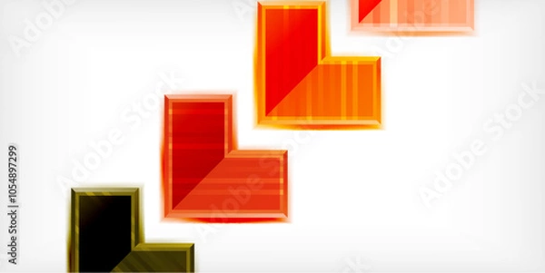 Fototapeta Arrow symbols created with 3d effects and line texture geometric abstract background