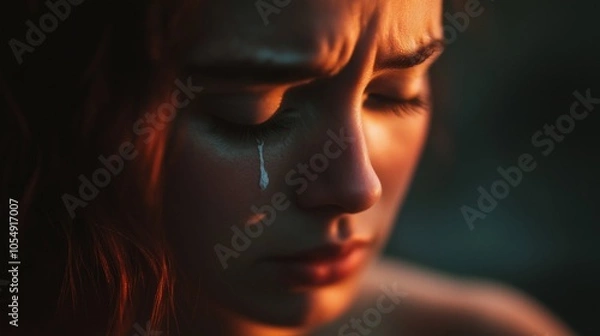 Obraz nice portrait painting of a sadness girl