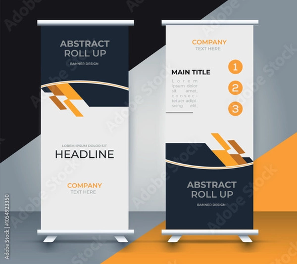 Fototapeta modern roll up banner template with abstract design