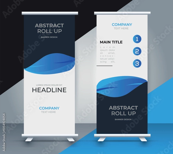 Fototapeta modern roll up banner template with abstract design